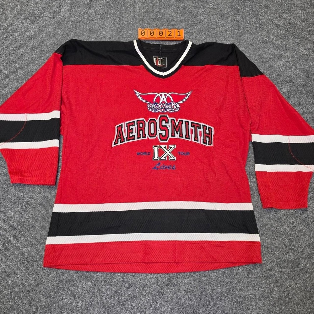 Vintage 90s Aerosmith World Tour Jersey 9 Lives Size: Large